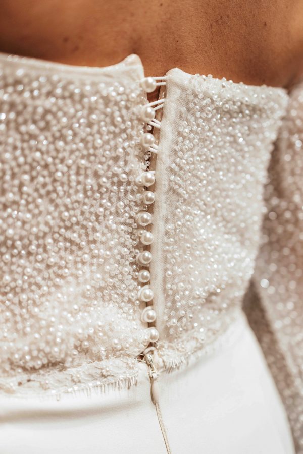 haut perlé pour robe de mariée